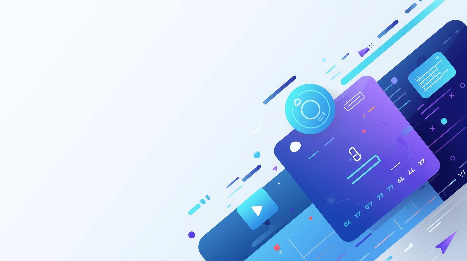 Home flat tech web design illustration for web building vector coding illustration. colors futuristic blue and purple very simpilistic (1)